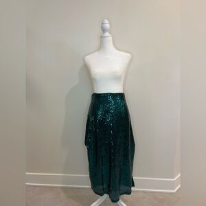 NWT Eloquii Green Sequin Long Skirt 16